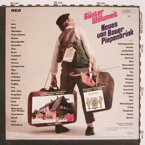 Willumeit,Günter: Neues von Bauer Piepenbrink, RCA (PL 28374), D, 1980 Typ: LP Best.-Nr.: V5105 Preis: 6,00 Euro