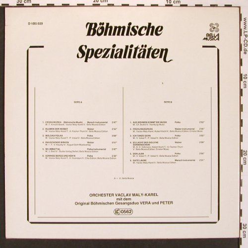 Maly-Karel Orch.,Vaclav: Böhmische Spezialitäten, sign., Bella Musica (D1B5 020), D Typ: LP Best.-Nr.: V5361 Preis: 6,00 Euro