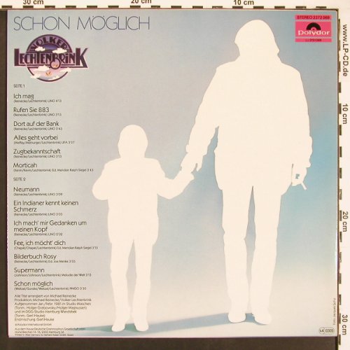 Lechtenbrink,Volker: Schon Möglich, Polydor (2372 069), D, 1981 Typ: LP Best.-Nr.: V6075 Preis: 5,00 Euro