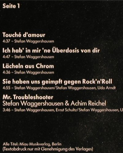 Waggershausen,Stefan: Touche d'amour, Polydor (827 526), D, 1985 Typ: LP Best.-Nr.: V6081 Preis: 6,00 Euro