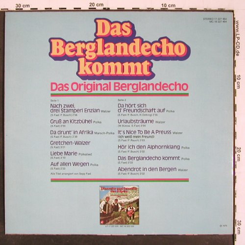 Berglandecho, Das: Kommt, signiert, BASF (17 227 464), D, 1975 Typ: LP Best.-Nr.: V6357 Preis: 7,50 Euro.