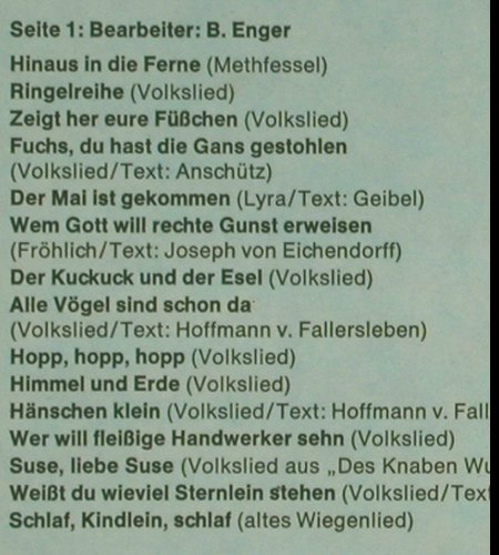 V.A.Kinder singen und spielen: 31 der schönsten Kinderlieder, Decca (NX 161), D Typ: LP Best.-Nr.: V6359 Preis: 6,00 Euro.