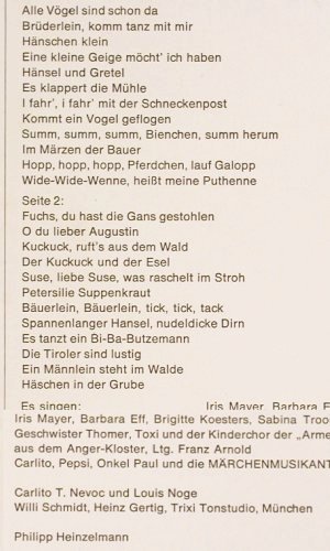 V.A.Das kl. Kinderlieder Karussell: Fröhliche Kinderlieder.., Fass Heizelmann Prod. (1510 WY), D Typ: LP Best.-Nr.: V6360 Preis: 6,00 Euro