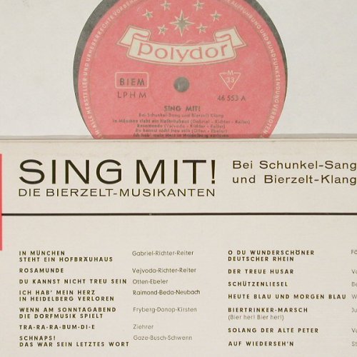 Bierzelt-Musikanten: Sing Mit !, vg+/m-, Polydor (46553 LPHM), D, 1962 Typ: LP Best.-Nr.: V6434 Preis: 5,00 Euro.