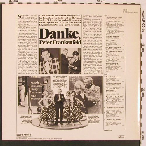 Frankenfeld,Peter: Danke,Seine berühm.Lieder..., EMI, Club Ed. (38119 4), D Typ: LP Best.-Nr.: V6479 Preis: 5,00 Euro