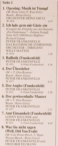 Frankenfeld,Peter: Danke,Seine berühm.Lieder..., EMI, Club Ed. (38119 4), D Typ: LP Best.-Nr.: V6479 Preis: 5,00 Euro
