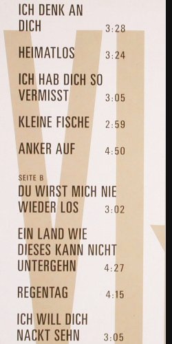 Virch Band: Halt Mich Fest, Metronome (847 403-1), D, 1991 Typ: LP Best.-Nr.: V6495 Preis: 6,00 Euro