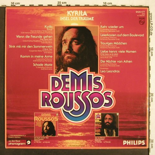 Roussos,Demis: Kyrila, Insel der Tr&auml;ume, Philips (9120 177), D, 1976 Typ: LP Best.-Nr.: V6983 Preis: 4,00 Euro.