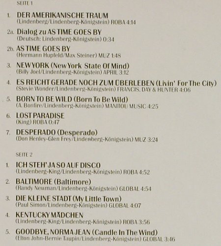 Lindenberg,Udo: Der Detektiv, Rock Revue 2, Foc, Telefunken(6.24091 AT), D, Booklet, 1979 - LP - V7032 - 9,00 Euro