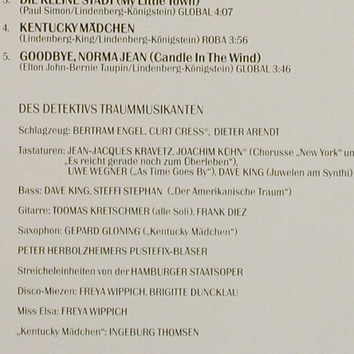 Lindenberg,Udo: Der Detektiv, Rock Revue 2, Foc, Telefunken(6.24091 AT), D, Booklet, 1979 - LP - V7032 - 9,00 Euro