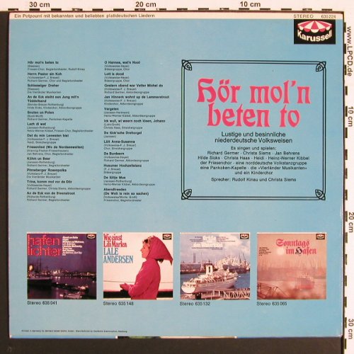 V.A.H&ouml;r Mol'n Beten To: Sprecher: Rudolf Kinau,Chr.Siems, Karussell(635 224), D, 14 Tr.,  - LP - V7154 - 5,00 Euro