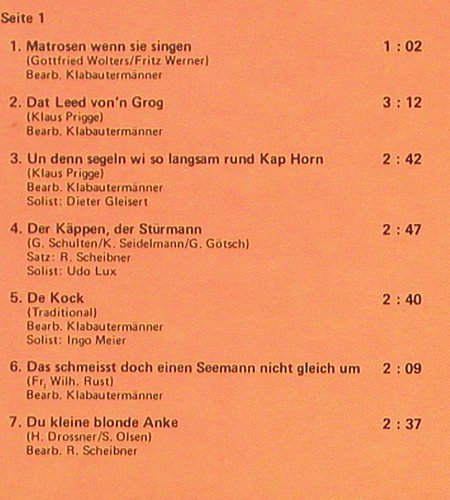 Klabautermänner-ShantyC Brunsb&uuml;ttel: Matrosen wenn sie singen..., MVS(MVS 10 33 46), D,  - LP - V7216 - 7,50 Euro