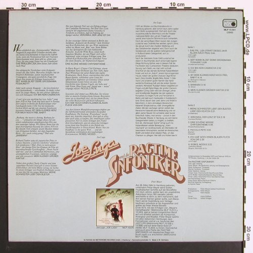 Luga,Joe & Ragtime Sinfoniker: Mit Schlagern der 20 & 30er Jahre, Metronome(MLP 15.581), D, 1976 - LP - V7230 - 7,50 Euro