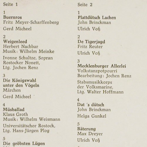 V.A.Plattd&uuml;tsch gistern un h�t: Gerd Michels, Rostocker Nonett.,Foc, Litera(8 65 282/283), DDR,43Tr., 1980 - 2LP - V7275 - 9,00 Euro
