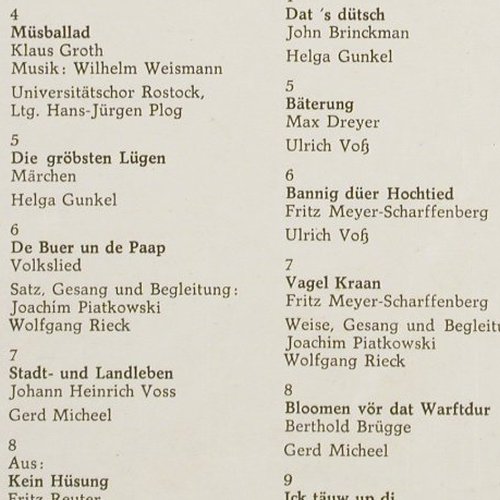 V.A.Plattd&uuml;tsch gistern un h�t: Gerd Michels, Rostocker Nonett.,Foc, Litera(8 65 282/283), DDR,43Tr., 1980 - 2LP - V7275 - 9,00 Euro