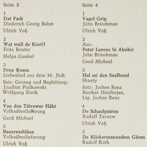 V.A.Plattd&uuml;tsch gistern un h�t: Gerd Michels, Rostocker Nonett.,Foc, Litera(8 65 282/283), DDR,43Tr., 1980 - 2LP - V7275 - 9,00 Euro