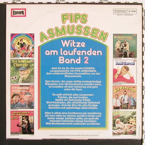 Asmussen,Fips: Witze am Laufenden Band 2, Europa(E 1049), D, 1975 - LP - V7333 - 5,00 Euro