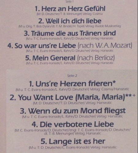 Deutscher,Drafi: Gemischte Gef&uuml;hle, EMI (24 0678 1), D, 1986 Typ: LP Best.-Nr.: V7376 Preis: 5,00 Euro.