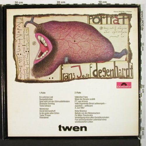 Degenhardt,Franz-Josef: Portrait,Box, orignal TWEN, Polydor (2631 009), D, 1968 Typ: 2LP Best.-Nr.: V7540 Preis: 7,50 Euro.