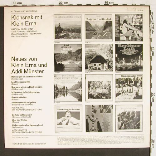 Kloth,Maria & Addi M&uuml;nster: Kl&ouml;nsnak mit Klein Erna, Baccarola (76 797 ZW), D Typ: LP Best.-Nr.: V7703 Preis: 7,50 Euro.