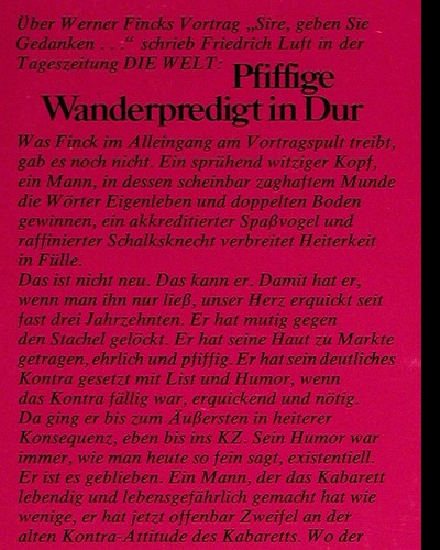 Finck,Werner: ...Sire,Geben Sie Gedanken...- Live, Fontana special(6434 152), D, Ri, 1963 - LP - V7926 - 9,00 Euro