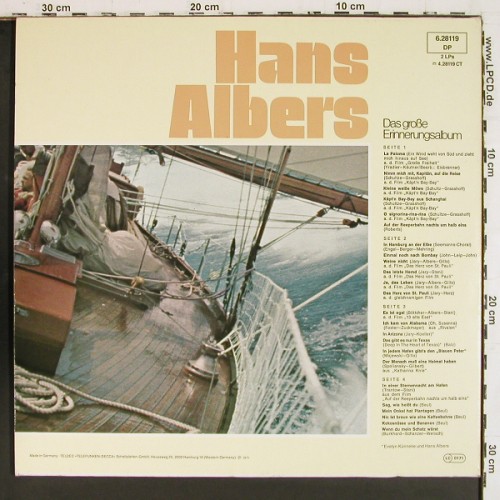 Albers,Hans: Das Grosse Erinnerungsalbum, Foc, Decca(6.28119 DP), D, Ri, 1971 - 2LP - V8043 - 9,00 Euro