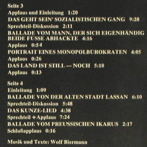 Biermann,Wolf: Das Geht sein' Sozialistischen Gang, CBS, Foc (88 224), NL,Booklet, 1977 Typ: 2LP Best.-Nr.: Y1736 Preis: 6,00 Euro.