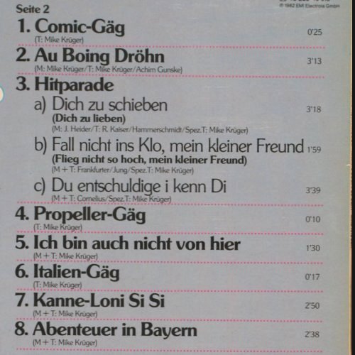 Kr&uuml;ger,Mike: Morgens 1x,Mittags 2x-Nachts Sooft, EMI (29485 0), D, 1982 Typ: LP Best.-Nr.: Y2211 Preis: 4,00 Euro.