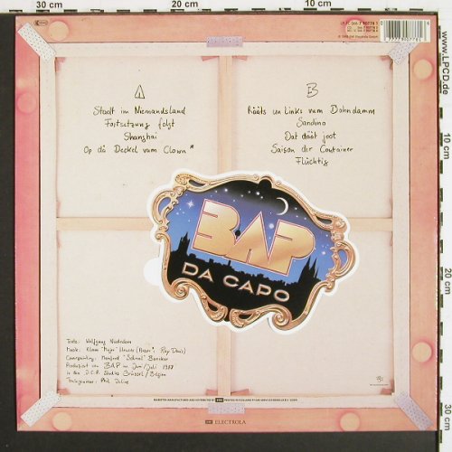 BAP: Da Capo, incl. Sticker, EMI (7 90778 1), D, 1988 Typ: LP Best.-Nr.: Y2523 Preis: 5,00 Euro.