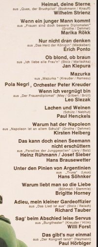 V.A.Als die Bilder singen Lernten: Ilse Werner... Paul H&ouml;rbiger, 27Tr., Somerset (683), D Typ: LP Best.-Nr.: Y9924 Preis: 5,00 Euro.