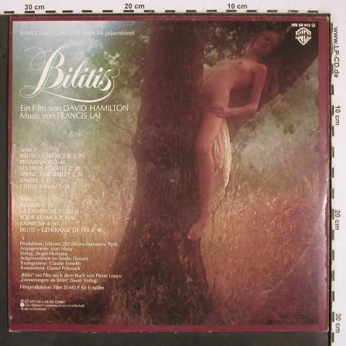 Bilitis: Original Filmmusik, incl. Fotos, WB (WB 56 412 U), D, 1977 Typ: LP Best.-Nr.: V2611 Preis: 7,50 Euro