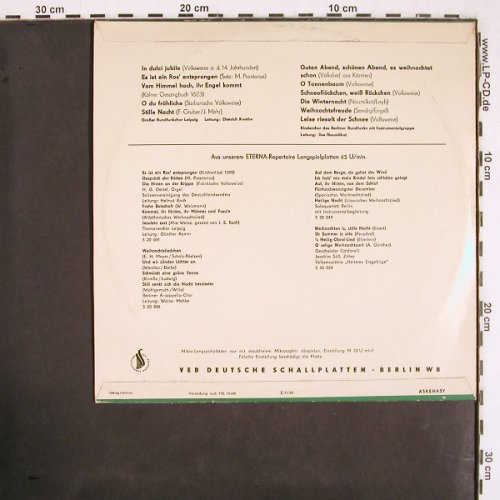 V.A.Wehnachtslieder: In dulci jubilo... Leise rieselt..., Eterna (7 20 060), DDR, 1964 Typ: 10" Best.-Nr.: V2631 Preis: 7,50 Euro