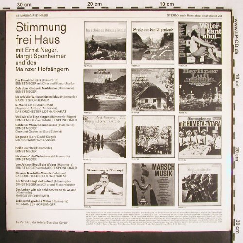 V.A.Stimmung frei Haus: Ernst Neger, Margit Sponheimer..., Baccarola (76 263 ZU), D, 1967 Typ: LP Best.-Nr.: V2635 Preis: 7,50 Euro