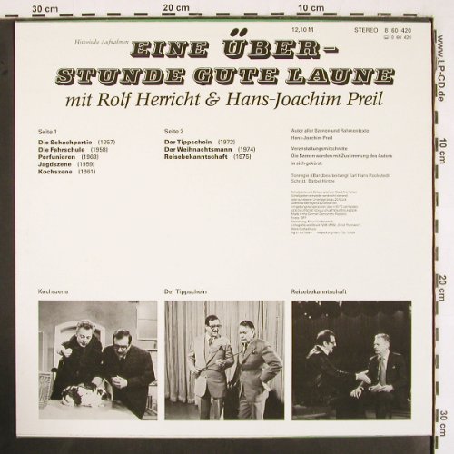 Herricht,Rolf & Hans-Joachim Preil: Eine Über-Stunde gute Laune, Litera (8 60 420), DDR, 1988 Typ: LP Best.-Nr.: V2636 Preis: 5,00 Euro