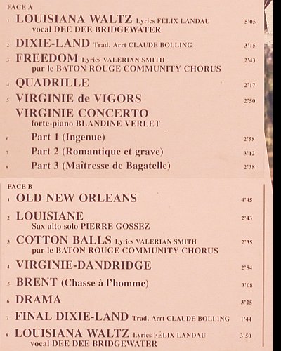 Louisiane: by Claude Bolling,Philippe de Broca, CBS (CBS 71127), NL, 1984 Typ: LP Best.-Nr.: V2682 Preis: 6,00 Euro
