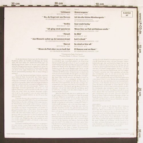 Specht,Fritz: Hor Mol'n Beten To, Telefunken (6.22152 AF), D, 1975 Typ: LP Best.-Nr.: V2707 Preis: 9,00 Euro
