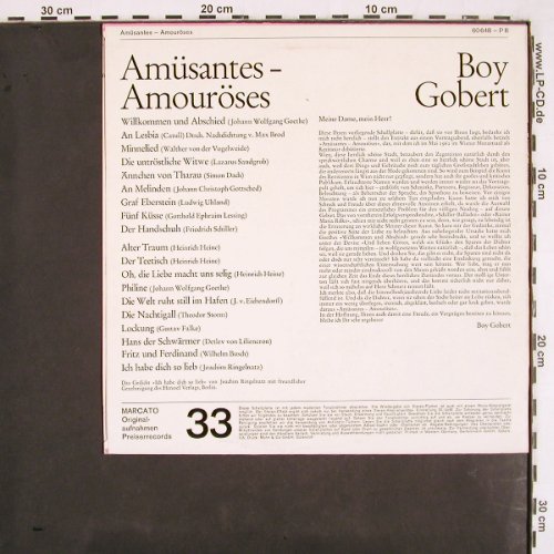 Gobert, Boy: Amüsantes Amouröses mit, Mono, Marcato (60 648), D, 1967 Typ: 10" Best.-Nr.: V2711 Preis: 9,00 Euro
