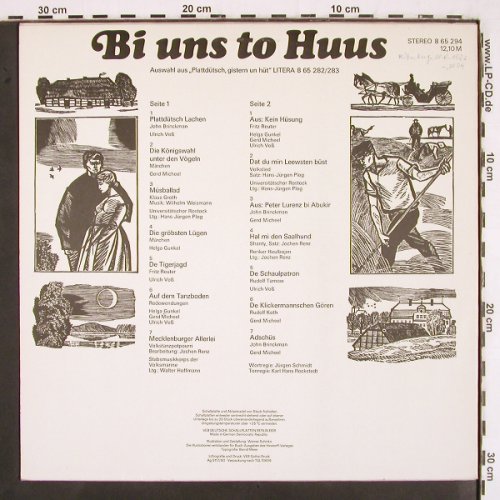 V.A.Bi uns to Huus: Plattdütsch gistern un'hüt, Litera (8 65 294), DDR, 1980 Typ: LP Best.-Nr.: V2759 Preis: 7,50 Euro
