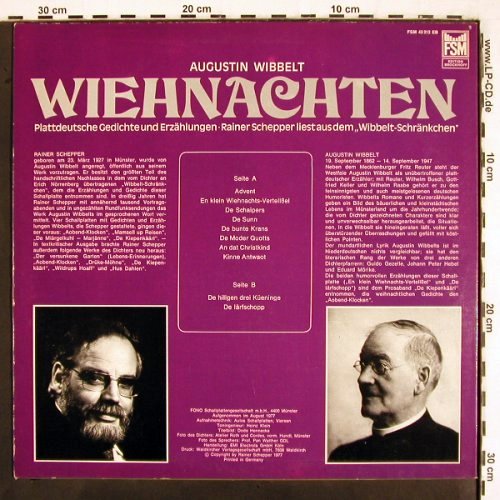 Wibbelt,Augustin: Wienachten, Gedichte u.Erzählungen, FSM (FSM 43 212), D, 1977 Typ: LP Best.-Nr.: V2800 Preis: 7,50 Euro