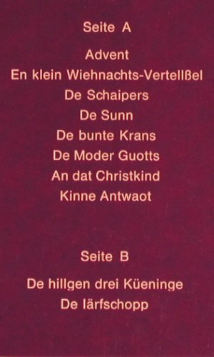 Wibbelt,Augustin: Wienachten, Gedichte u.Erzählungen, FSM (FSM 43 212), D, 1977 Typ: LP Best.-Nr.: V2800 Preis: 7,50 Euro