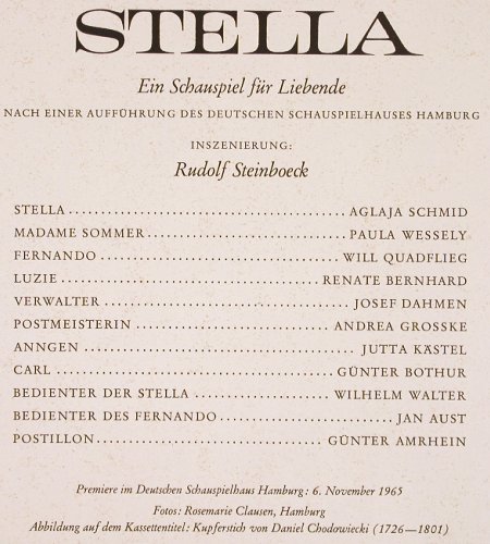 Stella - J.W.von Goethe: Ein Schauspiel für Liebende, Box, D.Gr. (168 076/77), D, R Stamp, 1966 Typ: 2LP Best.-Nr.: V2938 Preis: 12,50 Euro