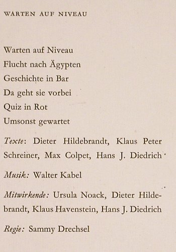 Münchner Lach-u.Schießgesellschaft: Warten auf Niveau, vg-/m-, Bertelsmann (53 144), D, 1959 Typ: 10" Best.-Nr.: V2940 Preis: 9,00 Euro