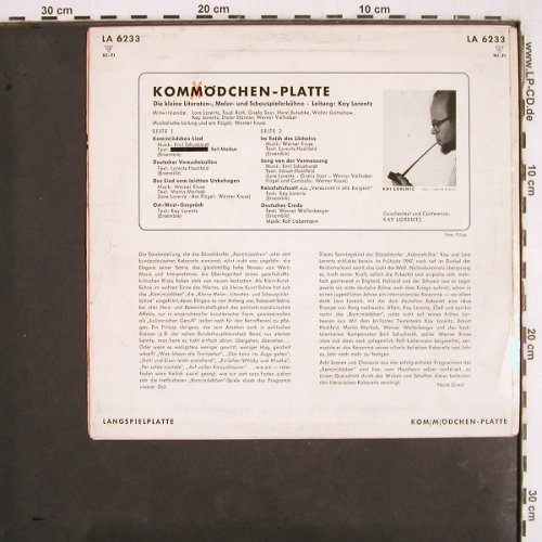 Kommödchen Platte: Die kleine Literaten, Kay Lorenz, Telefunken (LA 6233), D,VG-/VG- Typ: 10" Best.-Nr.: V2941 Preis: 9,00 Euro