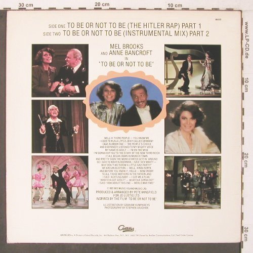 Brooks,Mel: To Be Or Not To Be 1+2, 7:43/7:51, Antilles (AN 810), US, 1983 Typ: 12" Best.-Nr.: V3986 Preis: 5,00 Euro