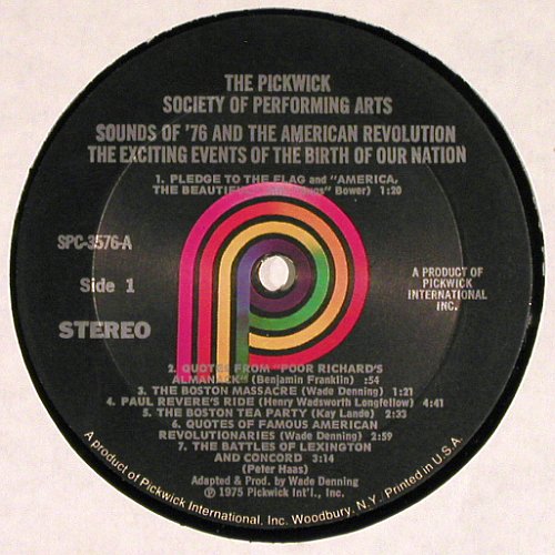 Sound of '76: Hear the battle of..spoken in engl., Pickwick (SPC-3576), US, co, 1975 Typ: LP Best.-Nr.: V4225 Preis: 7,50 Euro