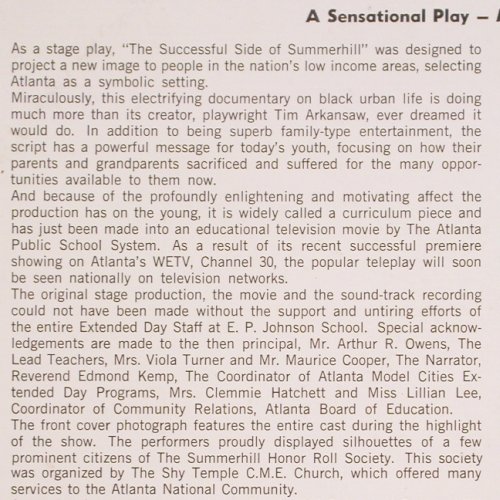 V.A.Successful side of Summerhill: from the Black History Movie,Foc, Atsumhill Records (SO 13435), US Typ: LP Best.-Nr.: V4313 Preis: 9,00 Euro