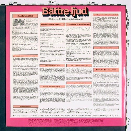 Testskiva 2 -Bättre ljud-Testplatte: Testskivan för alla som har stereo., Svenka HiFi Institut(76.23 678-01-2), S, Foc, 1977 - LP - V4480 - 7,50 Euro
