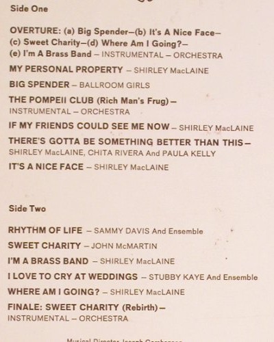 Sweet Charity: Shirley McLaine, Sammy Davis Jr., Decca, vg+/m- (DL 71502), US, Foc, 1969 Typ: LP Best.-Nr.: V4659 Preis: 7,50 Euro