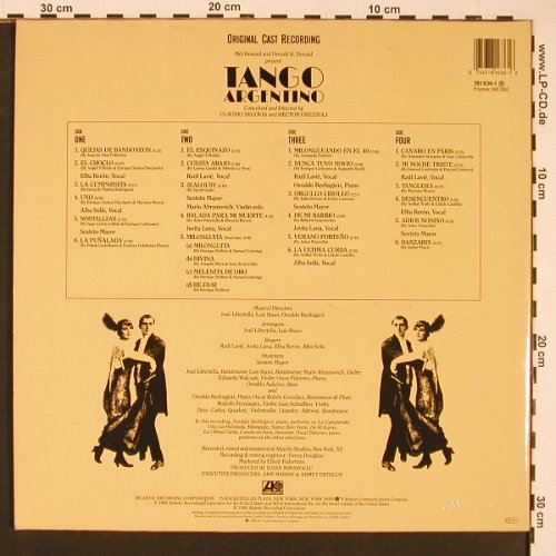 Tango Argentino: Orig.Cast,by Sergovia+Orezzoli, Foc, Atlantic (781 636-1), D, 1986 Typ: 2LP Best.-Nr.: V5231 Preis: 12,50 Euro