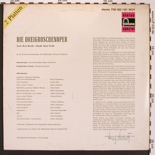 Drei Groschen Oper: Städtische Bühnen Frankfurt, Foc, Fontana special (700180/181WGY), D, m /vg+ Typ: 2LP Best.-Nr.: V5365 Preis: 9,00 Euro